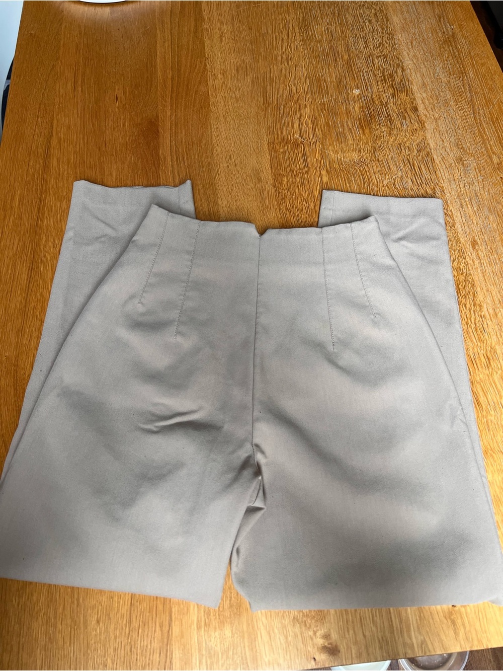 Zara High-Waist Slim Tailored Cream-Beige Trousers - Picture 4 of 9